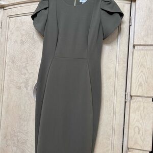 Calvin Klein Sophisticated Midi Dress in Olive